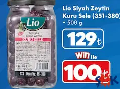 LİO SİYAH ZEYTİN KURU SELE 500 G